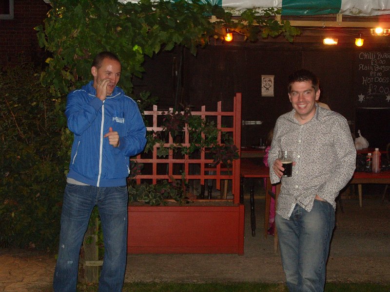 Dave C and Ian.jpg -  Manager Dave Cookson provides Chairman Ian Behling some encouragement to wind-up. 